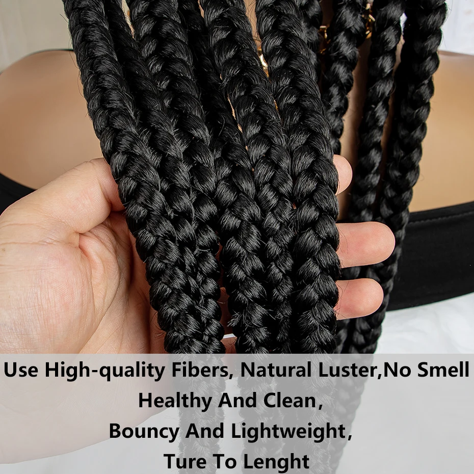 36inch  eleven Braid Lace Wig for Black Women Braided Wig  Full Lace Glueless Box Braids Wig Women Synthetic Braided