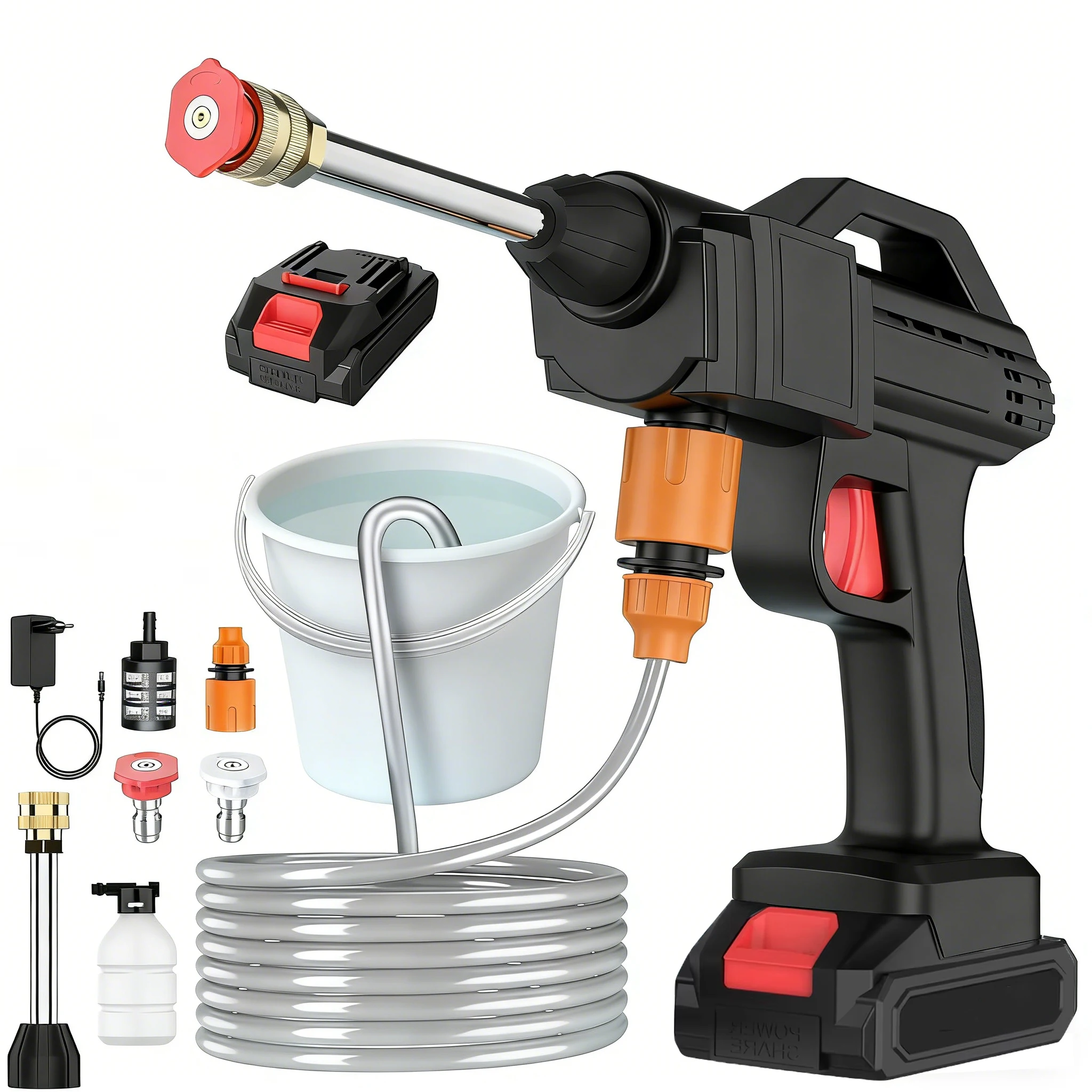 50Bar Draadloze Hogedrukhendel Wassen Spray Waterpistool Wasstraat Druk Water Wasmachine Voor Makita 24V Batterij