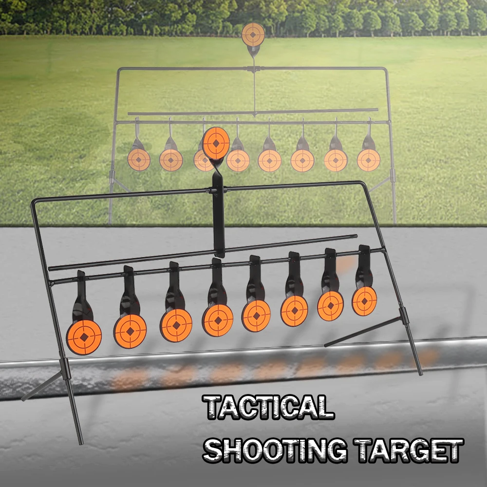 

Shooting Target Automatic Reset Metal Rotate Target Portable Design Shooting Spots Resetting Target for Outdoor Range Shooting