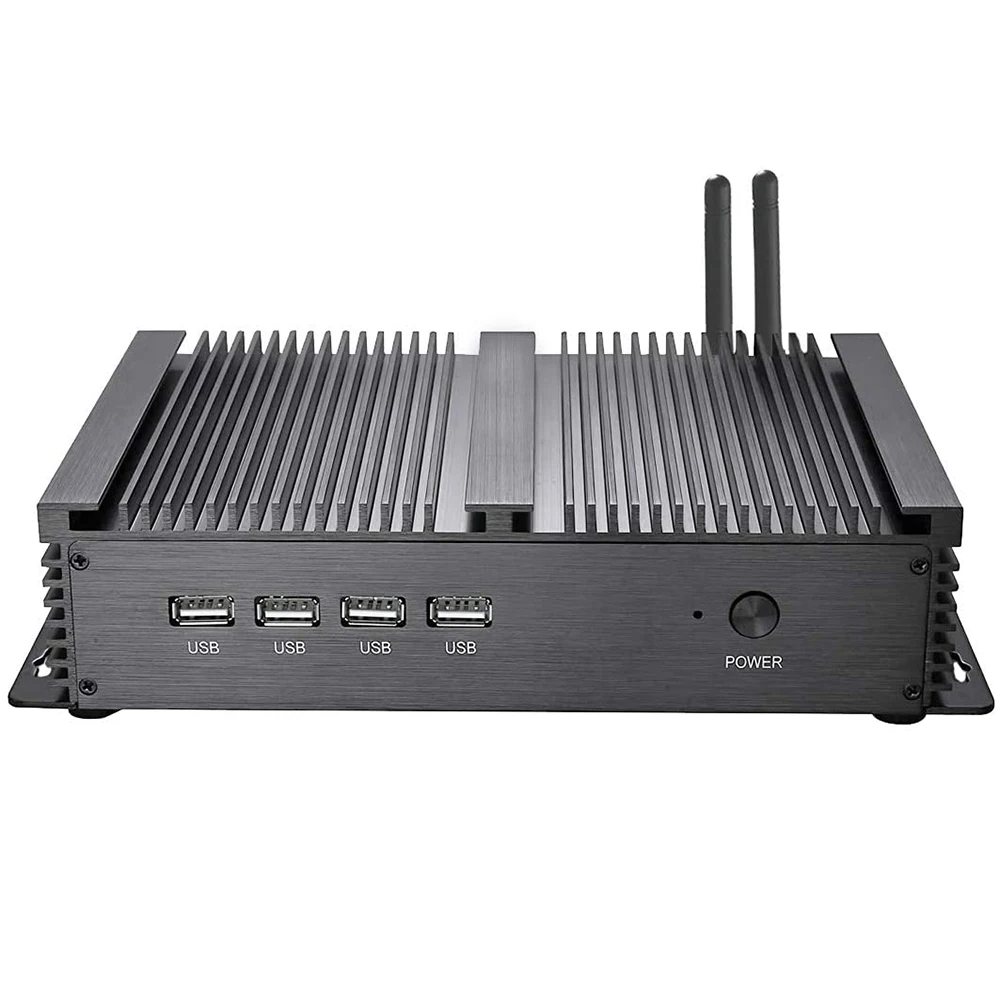 Mini PC senza ventola Windows XP/7/8/10 Intel Core i5 3317U 1007U 2 * LAN 4 * RS232 COM PC industriale Computer robusto 300M WiFi HDMI + VGA