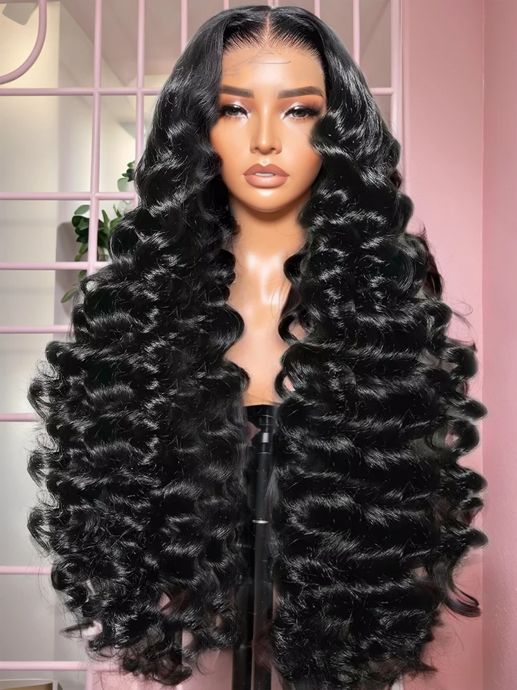 

300 Density Loose Wave HD 13x6 Lace Front Human Hair Wigs 40 Inches Black Wig Water Deep Wave 13x4 HD Lace Frontal Wig Brazilian