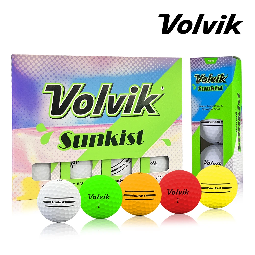 [Volvik] Vivid Sunkist Matte 2-teilige Golfbälle, 12er-Pack