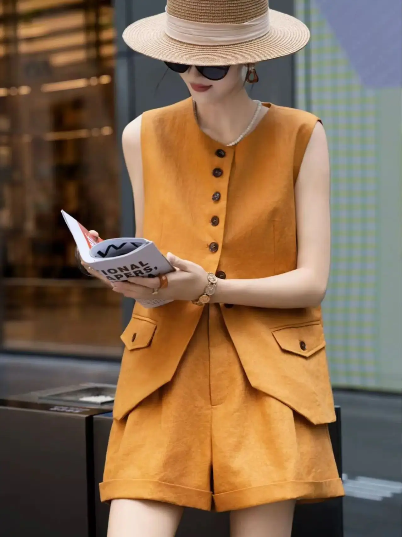 

Summer high-quality linen ultra-trendy and elegant fashion set