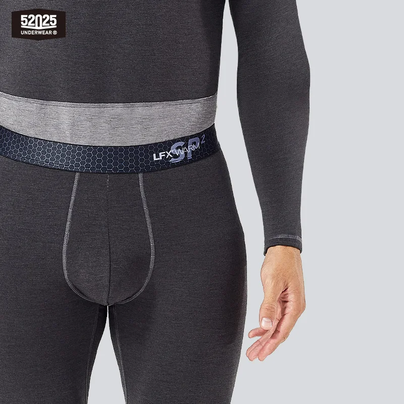 52025 Warm Thick Thermal Underwear Men Thermal Underwear with Wool Silk Graphene Original Comfortable Long Johns Warm Base Layer