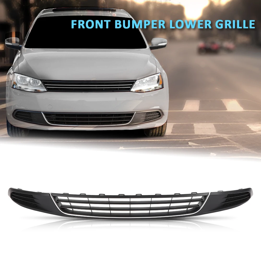 

Нижняя решетка переднего бампера с хромированной рамкой и противотуманной фарой, подходит для Jetta Black 2011-2014 гг. с хромированной отделкой, прочная водонепроницаемая пластик