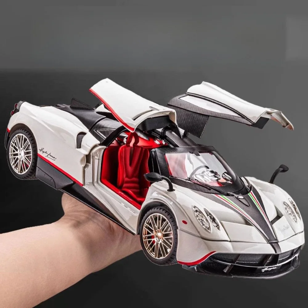 Pagani Huayra – jouet de grande taille 1:18, modèle de voiture en alliage moulé sous pression, voitures de Sport, son et lumière, modèles