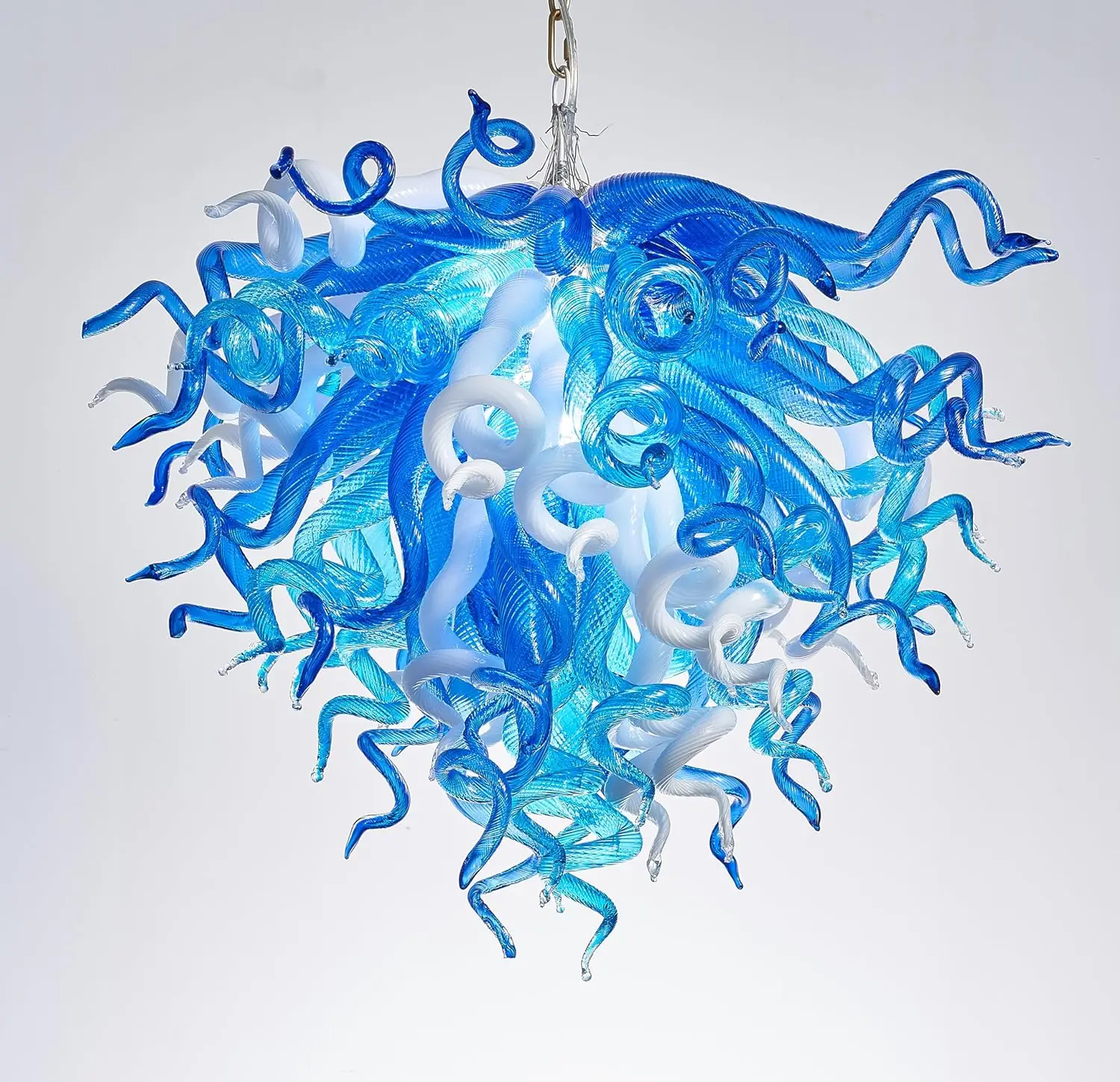 

LONGREE Murano glass Chandelier Art Decor Lamps Chihuly Style Handmade Pendant Lightings for Dining Room Kitchen Hallway