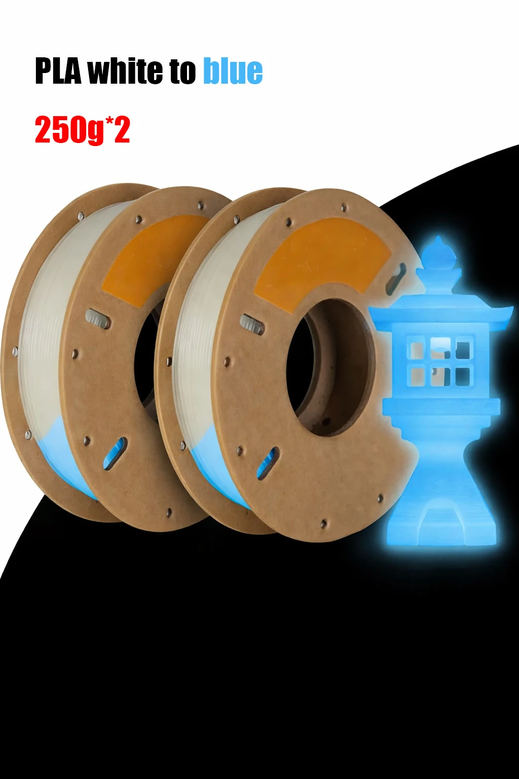 

3D PLA Glow blue in The Dark Filament 1.75mm 500g, 3D Printing Luminous Filament 1.75mm Dimensional Accuracy +/- 0.02 mm