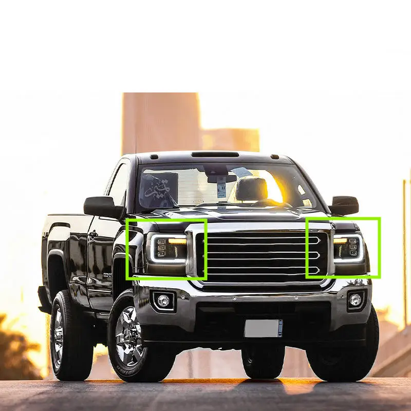 

Car Led Headlight Fog Front Lamp Turn Signal Daytime Running Lights For GMC Sierra 150014-18/Sierra 2500HD 3500HD 2015-2019