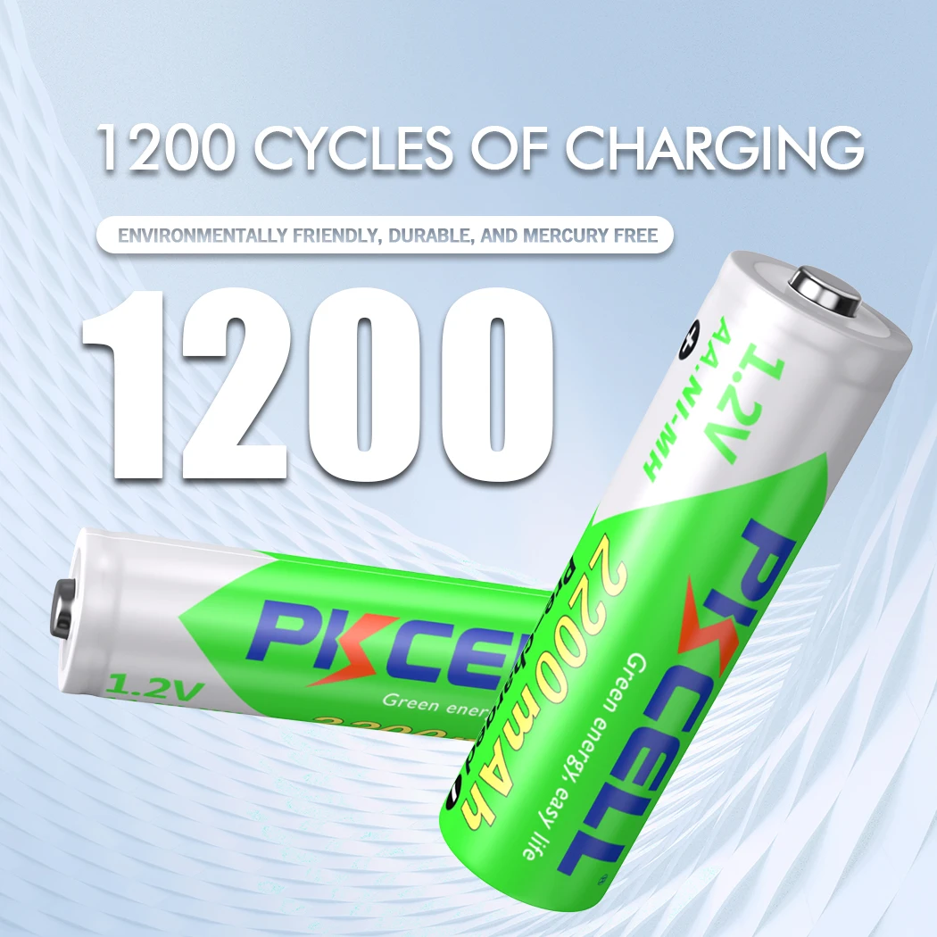 10PCS PKCELL AA 2200MAH battery 1.2V NIMH aa Rechargeable Batteries 2A precharge LSD Batteries Ni-MH for Camera toys