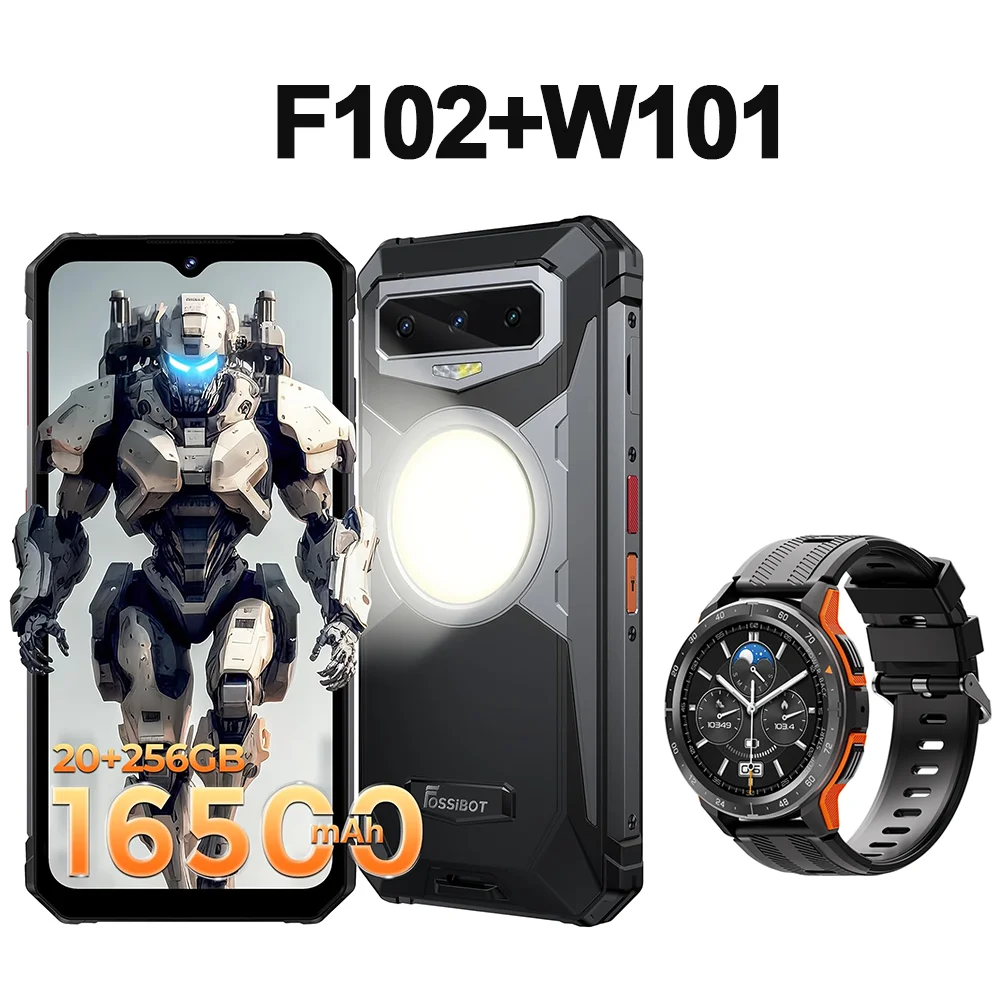 FOSSIBOT F102 Rugged 20GB+256GB 16500mAH Android 13,6.58 FHD