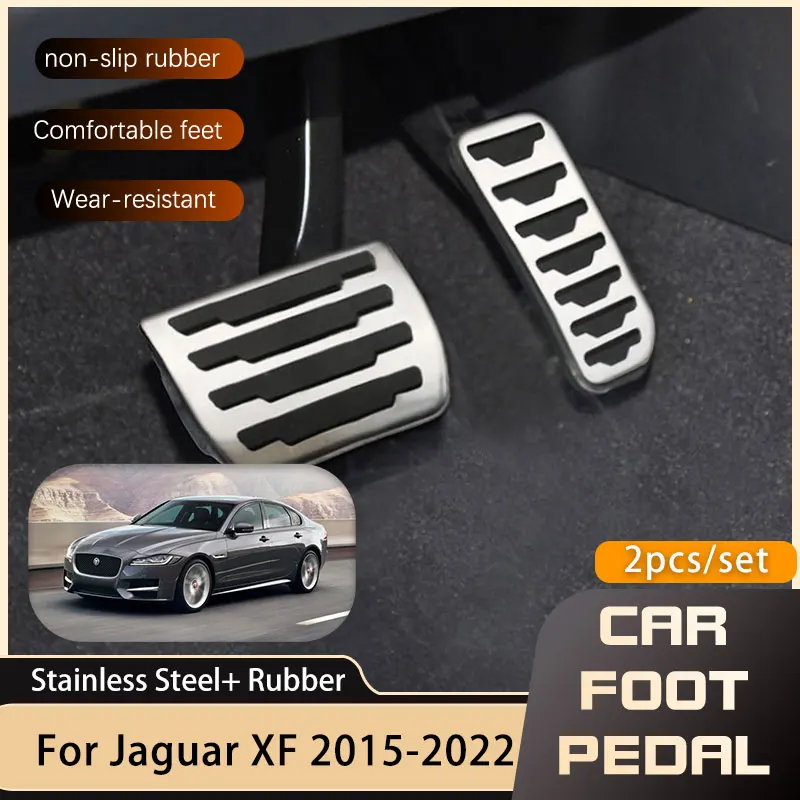 AT MT Car Foot Pedal For Jaguar XF XFL X260 2015 2016 2017 2018 2019 2020 2021 2022 Clutch Brake Non-slip No Drilling Pedal Pad