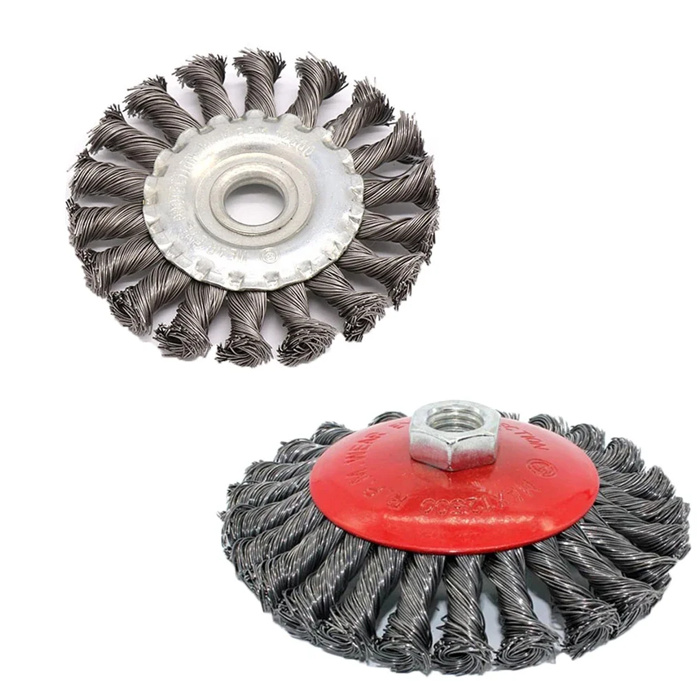 Twist Knot Stahldraht rad bürste m14 Rosten tfernung Draht rad becher Bürstens cheibe für Winkels