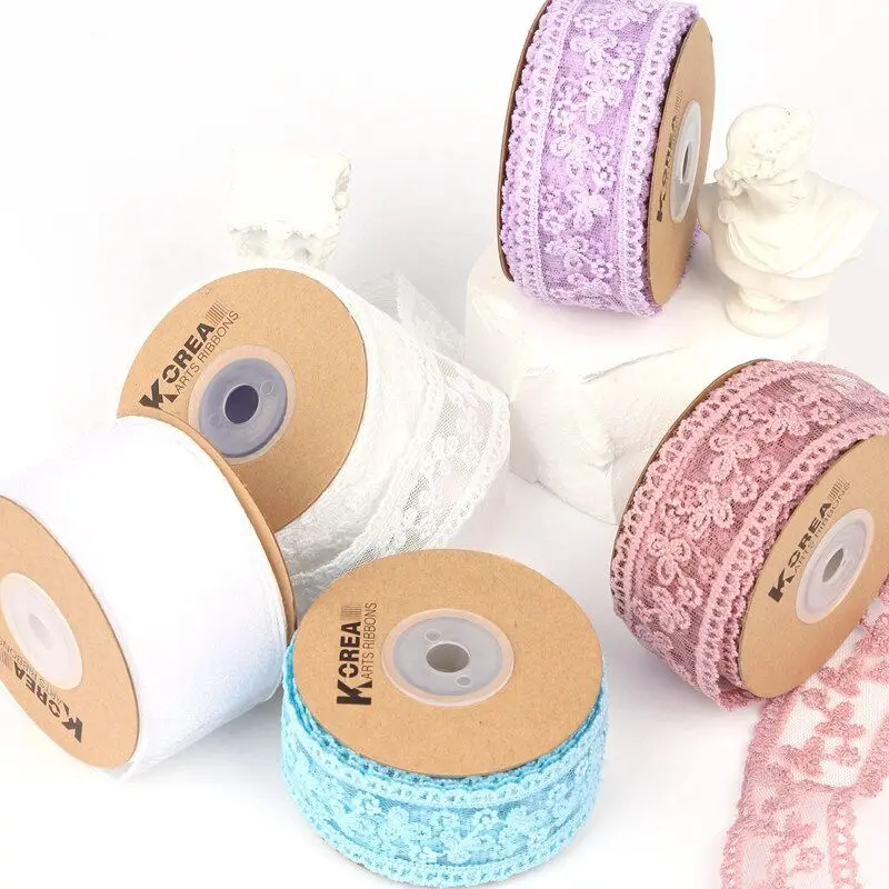 9 Yards 35mm lace embroidery ribbon DIY handmade material Headwear Hair bow bow clothing Shoes and hats accessories home decora