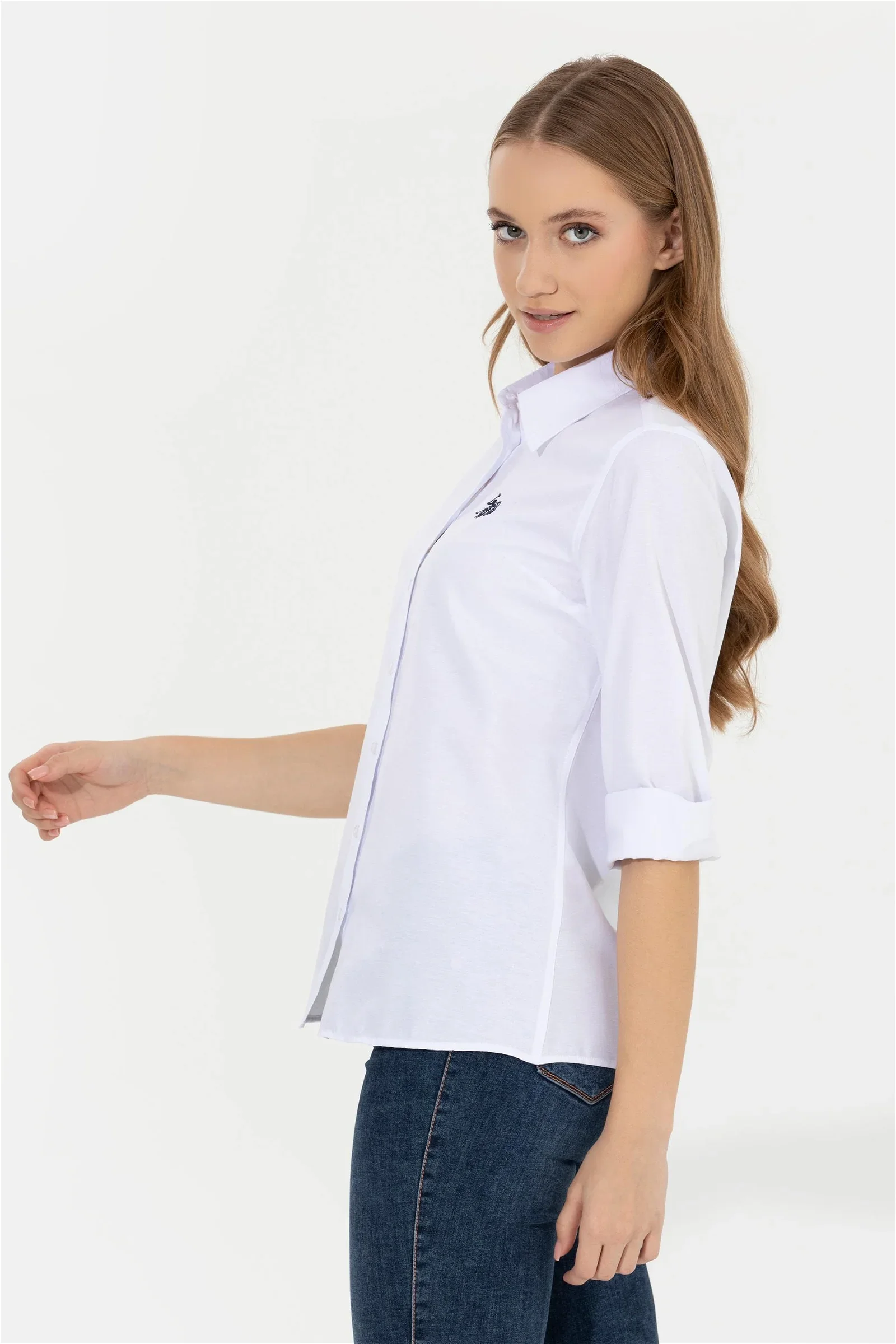 Vrouwen Wit Shirt Uzunkol Basic