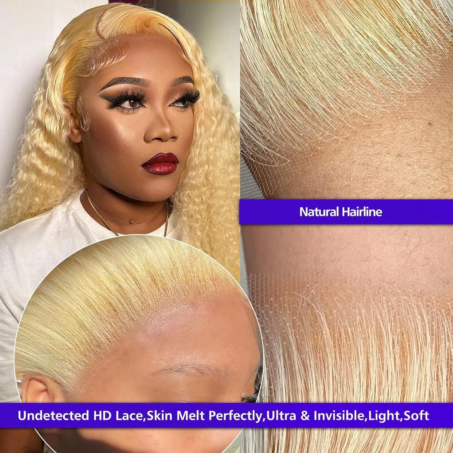 613 Blonde Deep Wave 13x6 Hd Lace Frontal Wigs 30 Inch Human Hair Curly Colored 13x4 Lace Front Wig Brazilian Wig Women Choice image 4