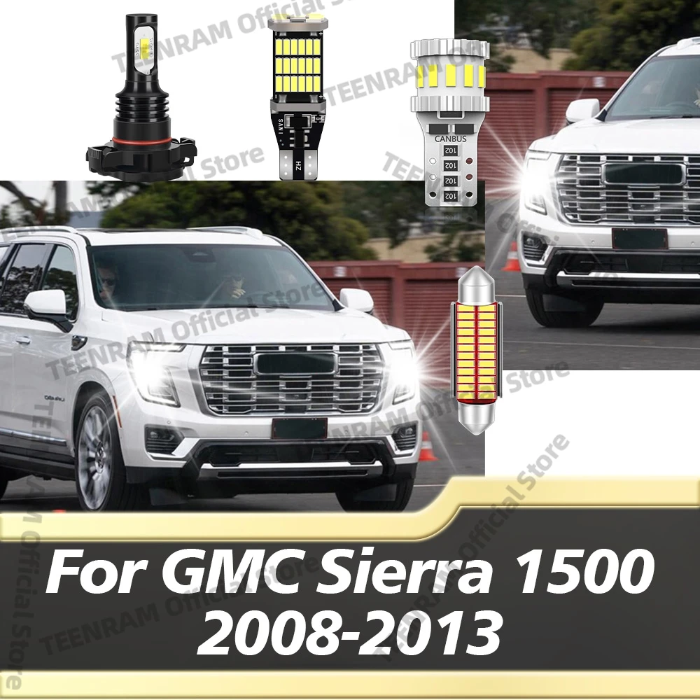 

2x светодиодные противотуманные фары 6000K, лампы заднего хода, подсветка номерного знака, купольные и грузовые фонари для GMC Sierra 1500 2008-2013 2012 2011 2010 2009