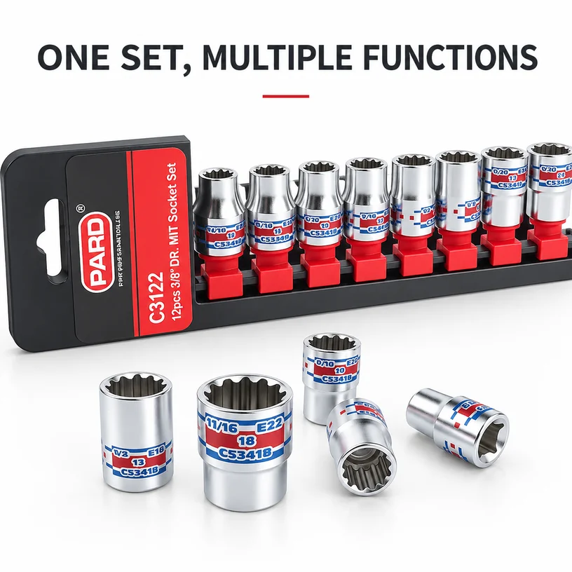 1/4 3/8 1/2 Drive Socket Set Tool Set Multi Function Spline Socket Wrench Set Metric SAE E-Torx Universal Socket Kit