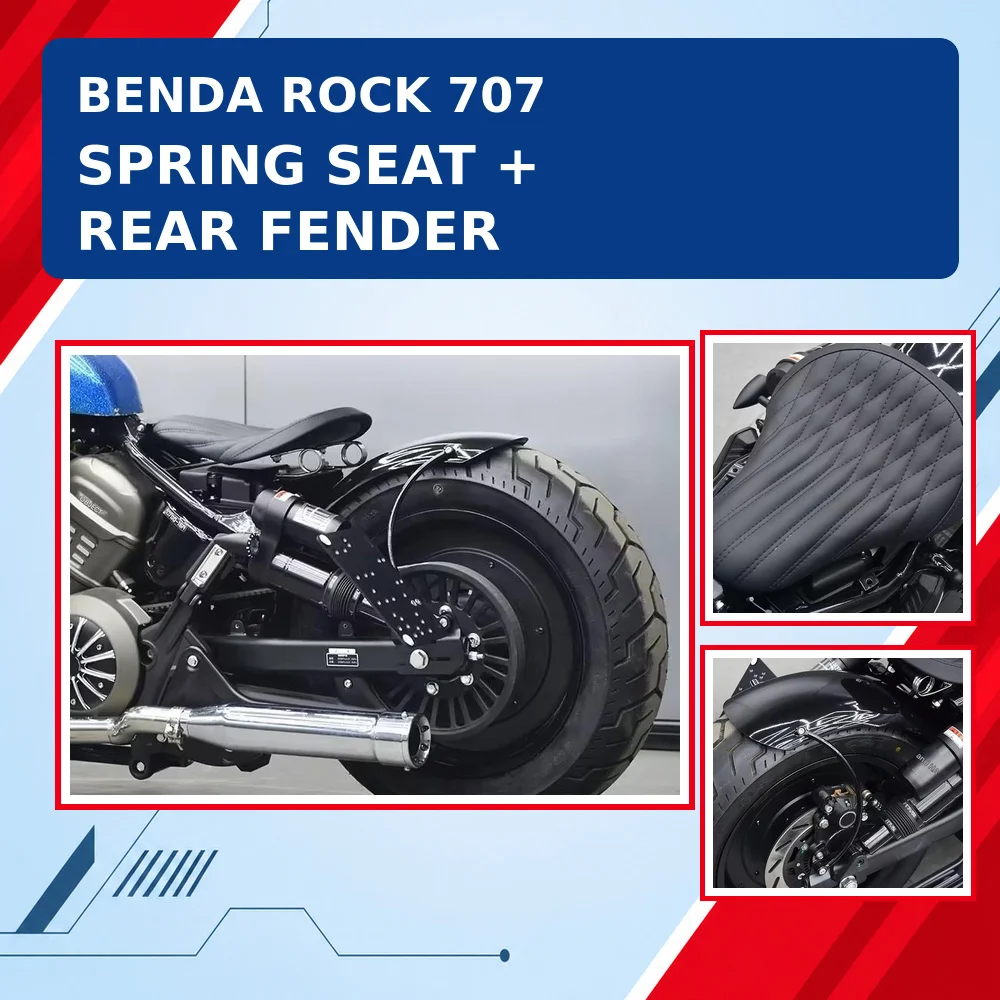 Single Spring Seat For BENDA ROCK 707 Cushion Short Tail Mudguard Fit 707PRO 707 ULTRA Side License Plate Holder