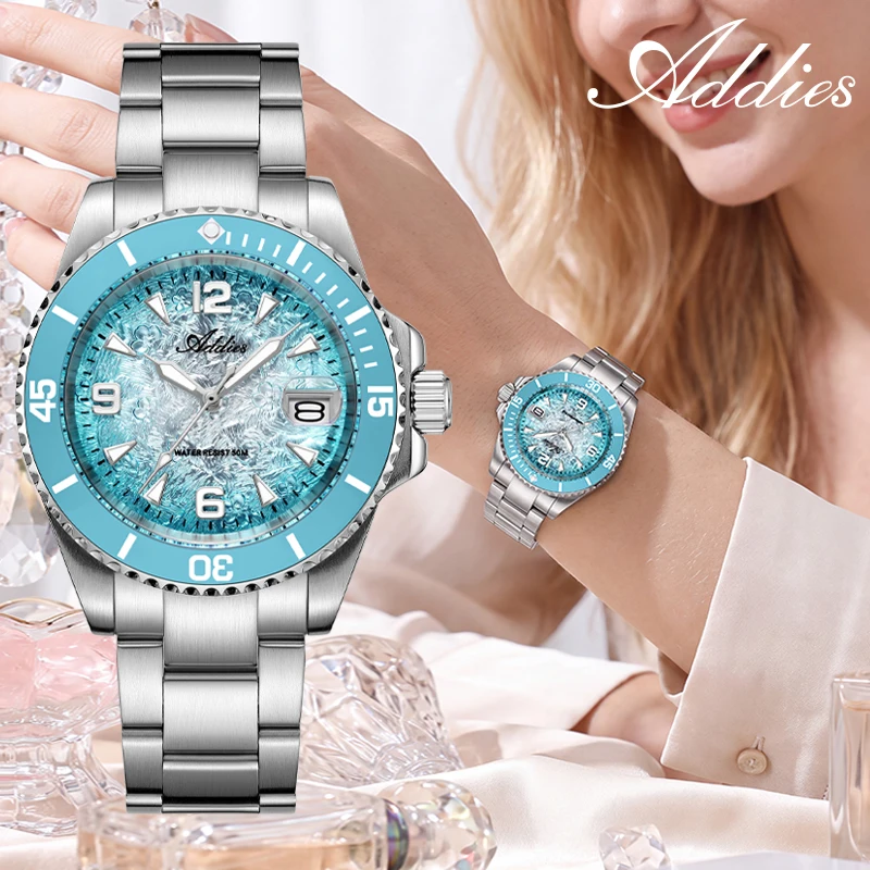ADDIES 36mm Watch for Women New Luxury BGW9 Luminous 316L Stainless Steel Quartz Wristwatch Business 50m Waterproof Sport Watch