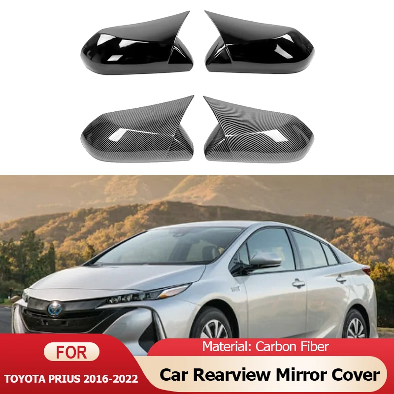 

for Toyota Prius XW50 2016~2022 Carbon Fibre Car Rearview Side Mirror Cover Wing Cap Exterior Door Rear View Case Accessories