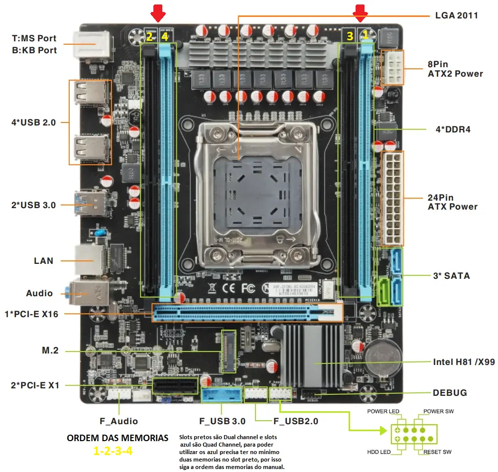 X99 Xeon E5 2620v3/ 16GB Ddr4/ Cooler/ Wi-fi Gamer Kit