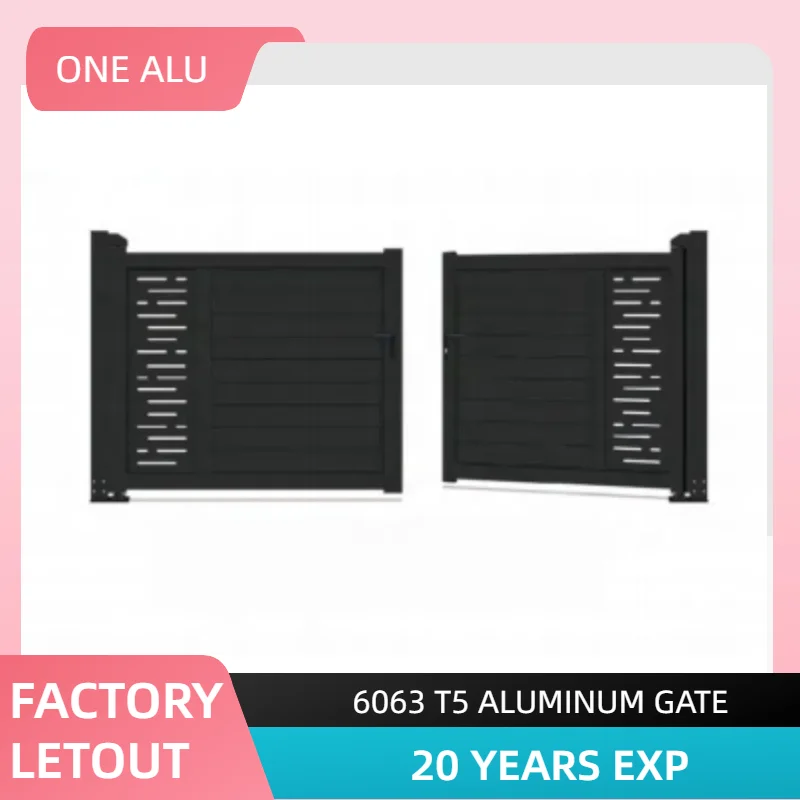 

Made China Automatic Driveway Gate Steel Swing Style Courtyard Iron Gate Villas Gardens Fashion Aluminum Courtyard Gate