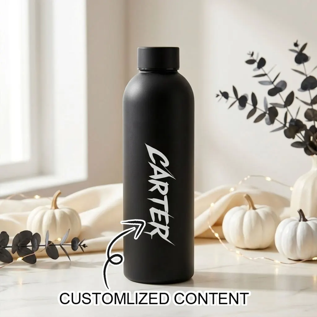 2026 New Halloween Custom Name Stainless Steel Vacuum Water Bottle, Personalized Engraved Insulated Flask, Holiday Party Gift.