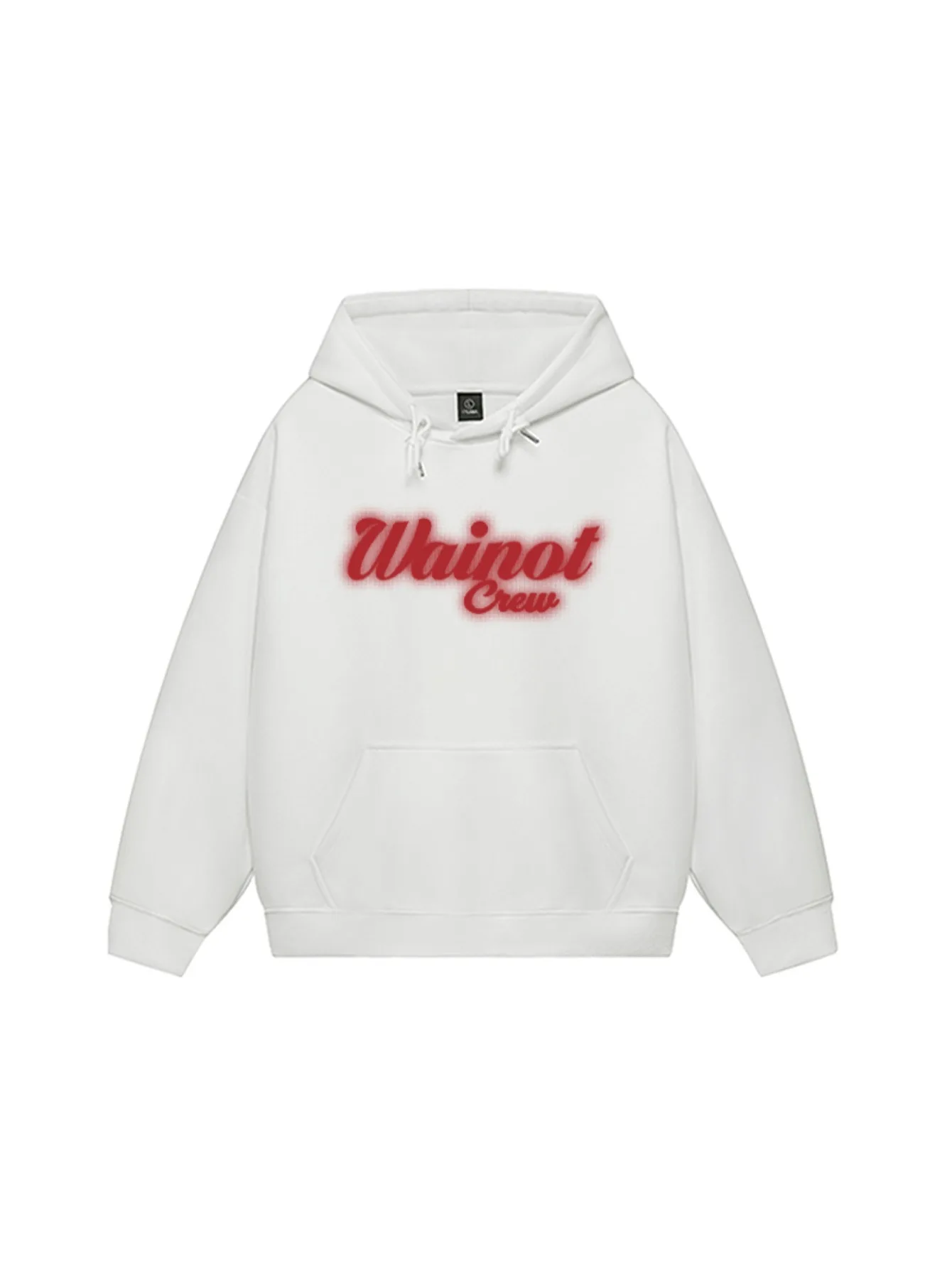 

Men'S White Hooded Sweatshirt Fit Pullover Hoodie with Bold Red W Logo Print Casual Streetwear American Trendy Brand Sweatshirt