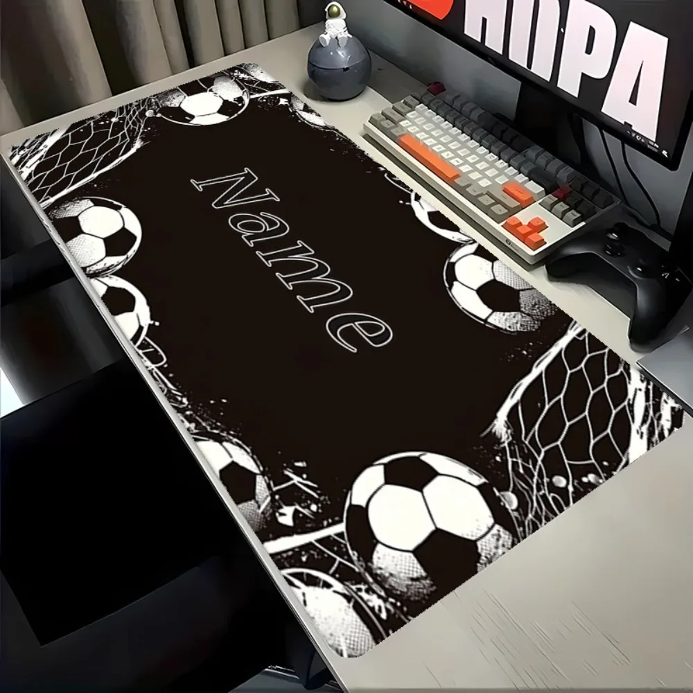 Couple Football Personalized Mouse Pad Stable Rubber Base Custom Name, Stylish Accessory For Home Office Gaming Desk
