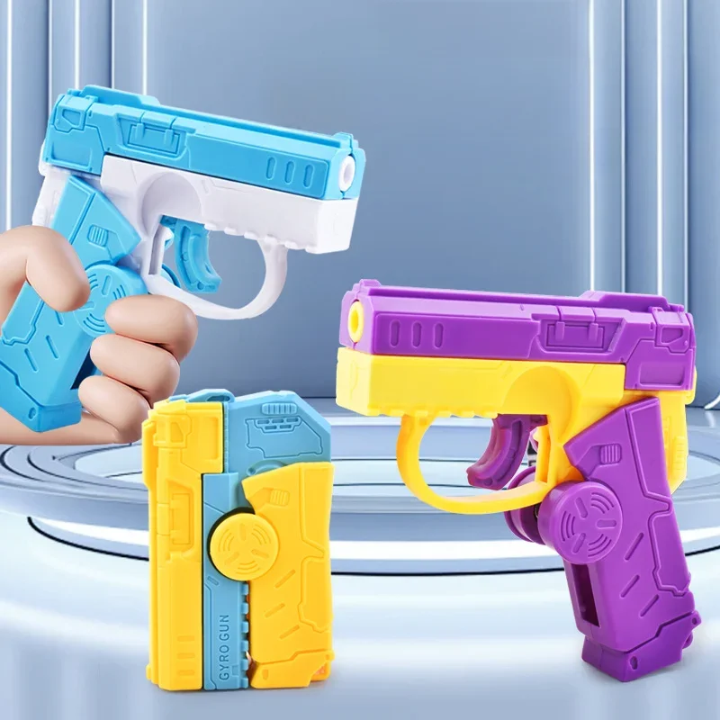 Transformujący Fidget Spinner Gun śmieszne zabawki Fidget automatyczne przeładowanie Mini pistolet zabawka biuro zabawki antystresowe dla dorosłych kreatywny prezent — zdjęcie 2