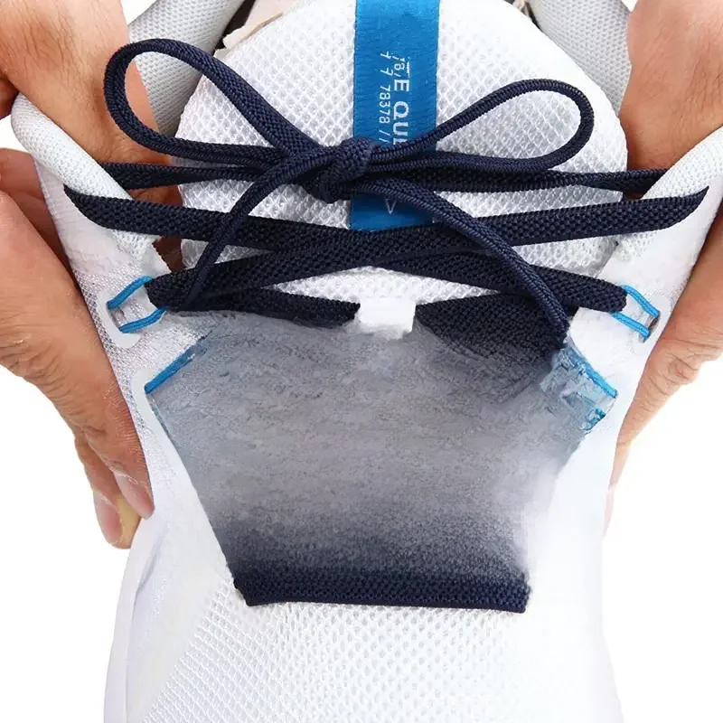 Lacets de baskets classiques plats élastiques lacets de 7 Mm de largeur pour enfants adultes lacets de chaussures bandes de caoutchouc pour accessoires de chaussures 1 paire