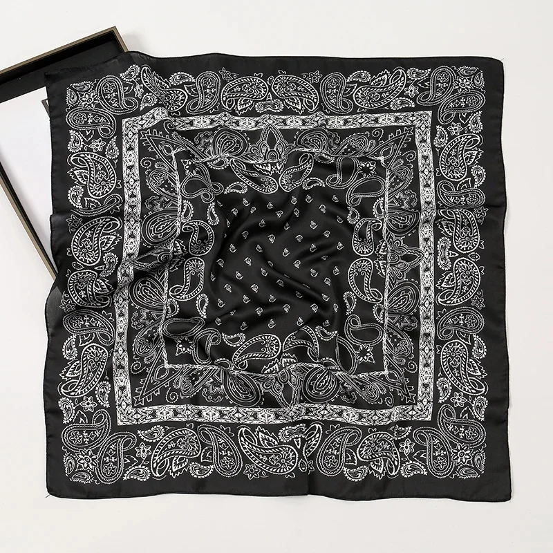 68*68 cm mode Paisley imprimé foulard femmes cheveux écharpe bandeau en soie Bandana foulards femme carré Hijab écharpes pour dames