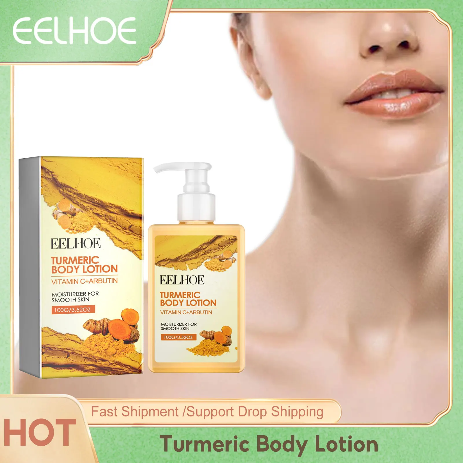 

Vitamin C Turmeric Body Lotion For Lightening Smoothing Skin Nourish Brighten Body Skin A-cne Treatment Skin Care Products 100g