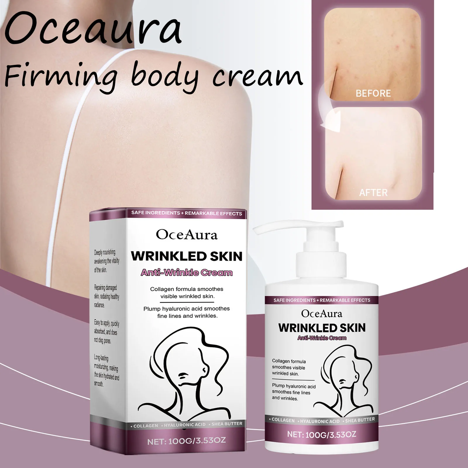 

Oceaura Body Firming Cream Daily Nourishing Non-greasy Wrinkle Remove Refreshing Improve Skin Sagging Tightening Body Cream