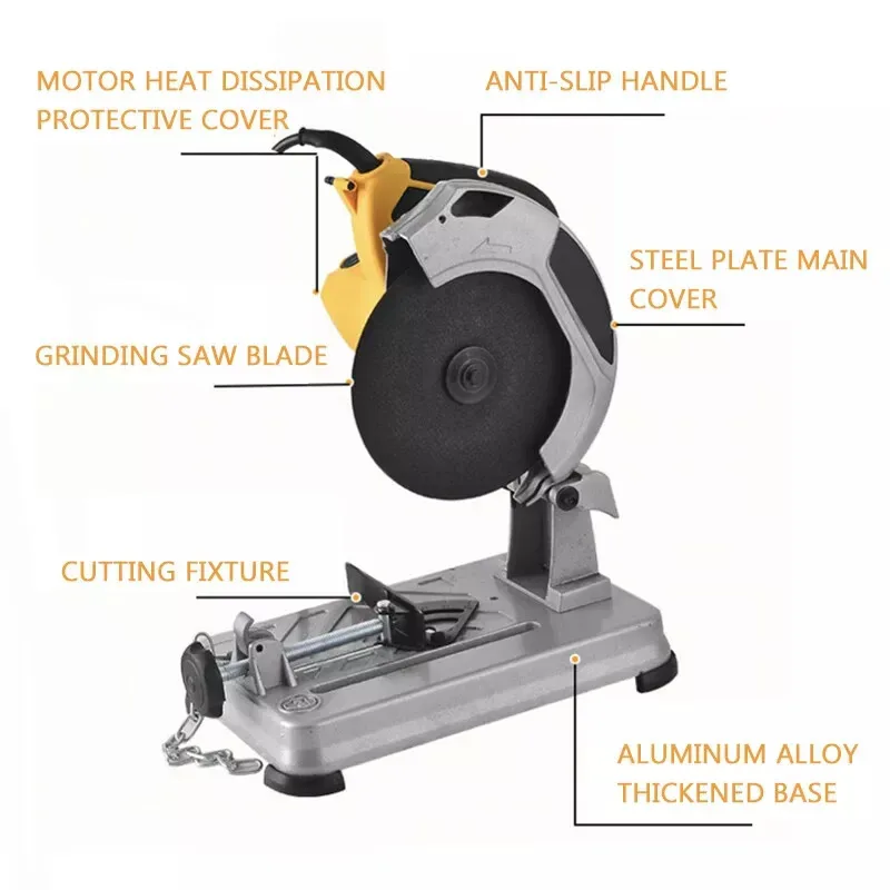 Profile Cutting Machine 185mm Household Mini Desktop Aluminum Steel Wood Metal Multifunction Electric Cutting Saw Tool 220V