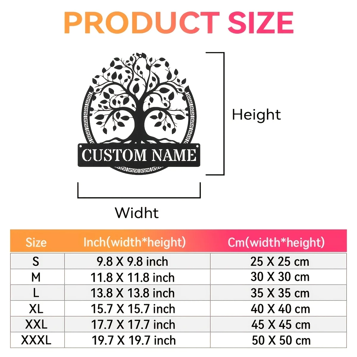 Custom Metal Wall Art of The Tree of Life. Personalized Family Name Sign. Reusable Geometric Design. Round Metal Decor for Home - view 4