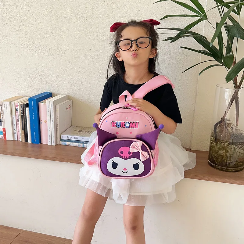 Sanrio Niedlicher Kuromi-Cartoon-Rucksack, hochwertiger Kinderrucksack für die Schule, Saison, Geschenk, Kinder-Reiserucksack
