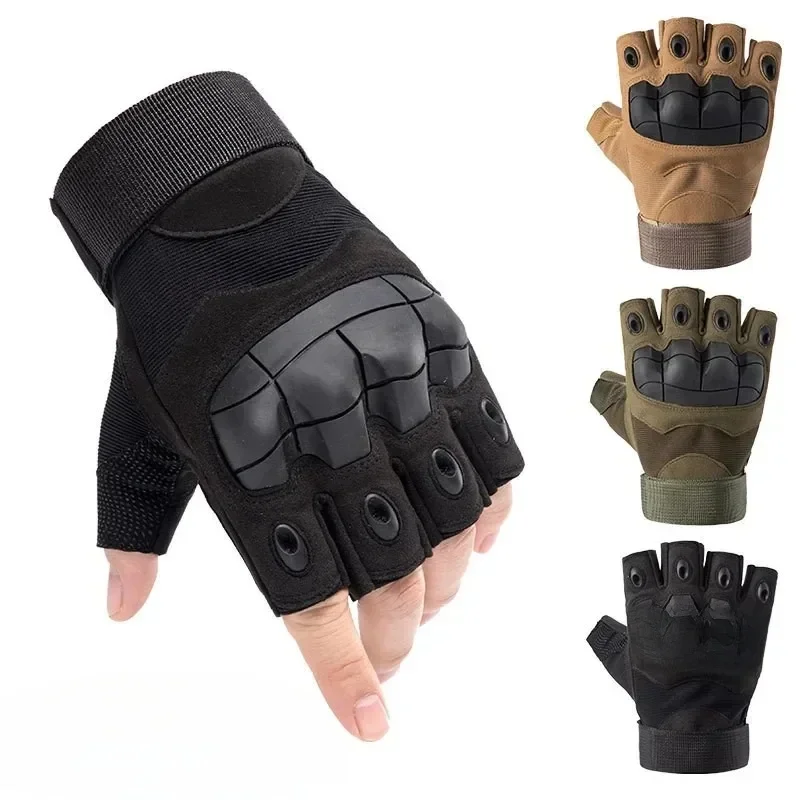 AliExpress Fingerless Men's Gloves Hard Knuckle Combat Gloves Male Outdoor Shooting Hunting Paintball Motorcycle Gloves Bike Cycling Gloves