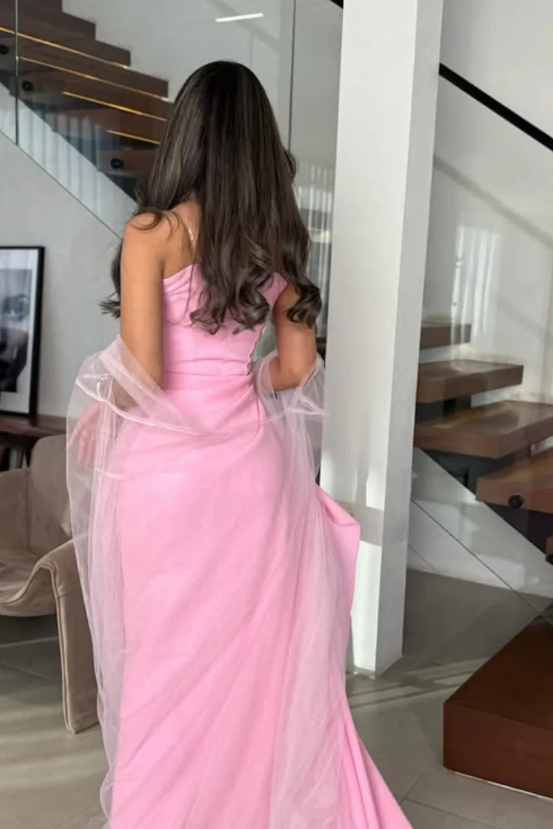 Jessica Special Occasions Evening Dresses Tulle Shawl Prom Dresses Pink Lady Mermaid Customized