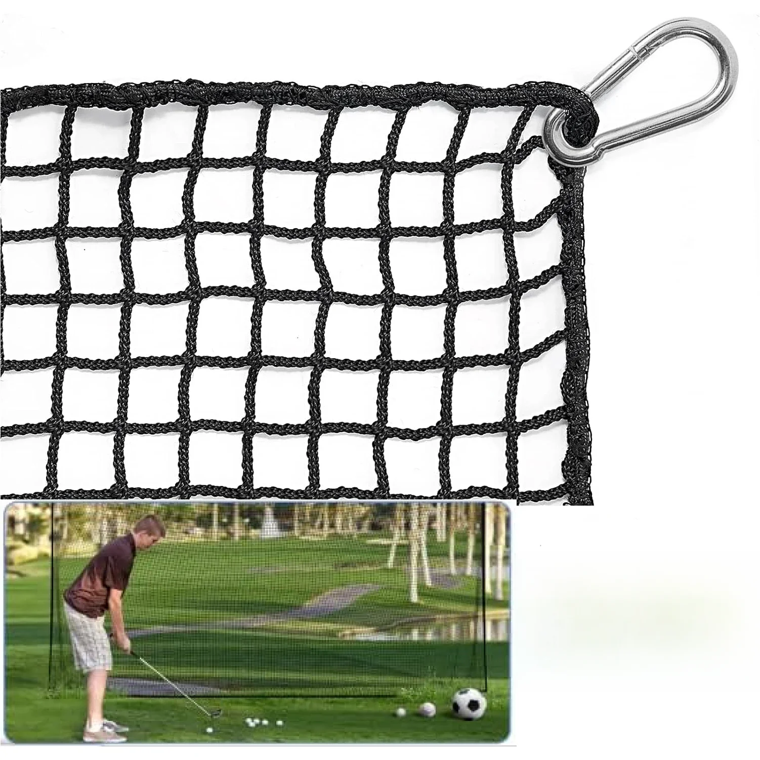 NONE Filet de barrière d'entraînement de golf, filet de frappe de golf rapide, filet de butée de football, protection sûre pour balcon de jardin 3