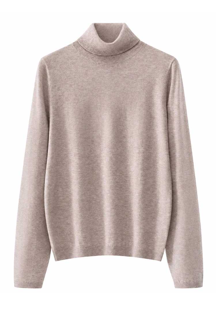 MZ62020 Damen Rollkragenpullover aus Kaschmir-Modal-Mischung, Langarm, Weiche Textur, Oberteil für Herbst und Winter, Ideal für den Alltag und zum Schichten. – Detail 11