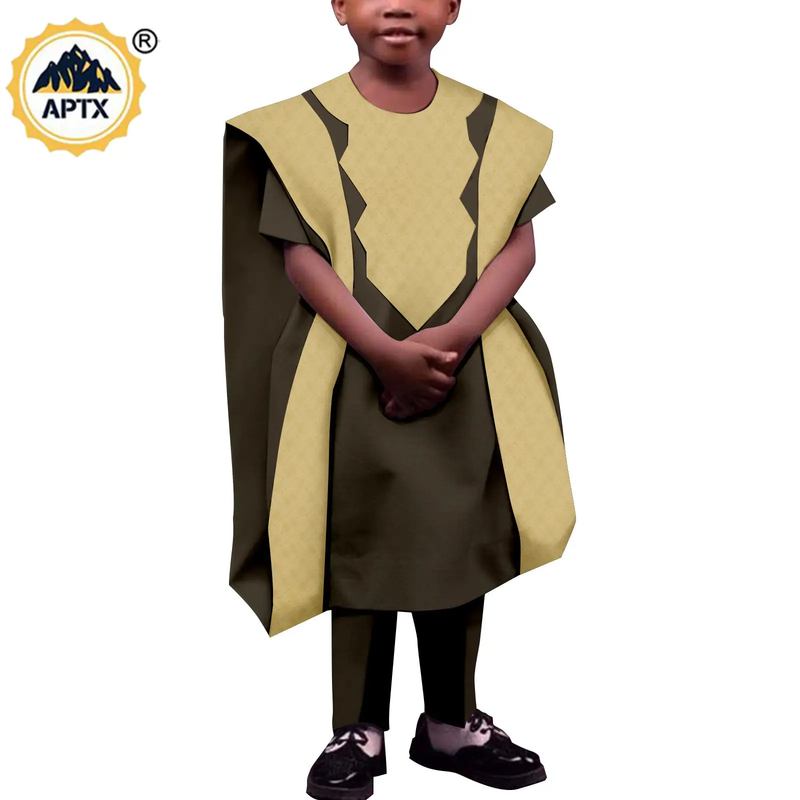 Dashiki  African Clothes for Kids Children Summer Casual Boys Agbada Outfits Asoebi Robes Top Shirts and Pants Sets Y224002