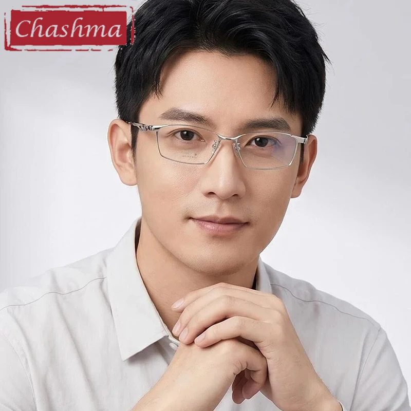 Chashma Prescription Glasses Men Elegant Optical Eyeglasses Frames High Quality Pure Titanium Eyewear For Recipe Lens Spectacles