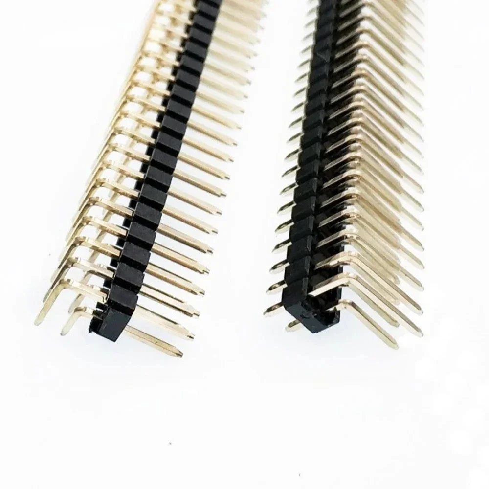 10szt 2.54mm 2x40P Kąt prosty RA 90D Dwurzędowe Rohs Reflow Gold Cuttabl Długie PA=3/6/9/12mm Zworka PCB Złącze męskie Pin Header — zdjęcie 2