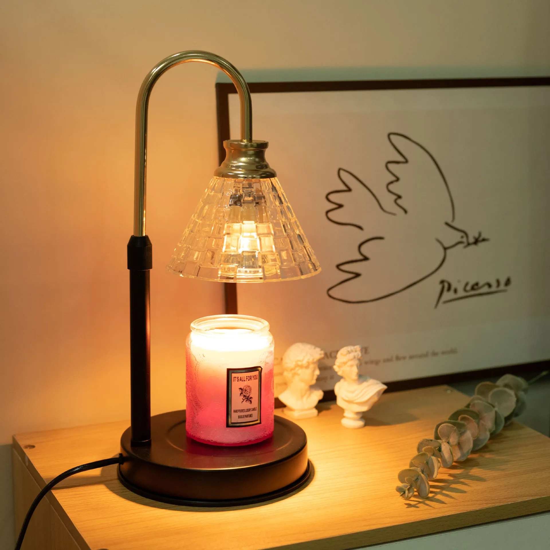 Imagem -06 - Modern Candle Warmer Lamp com Temporizador Retro Melting Wax Lamp Bedhead Iluminação Home Decor Presente para Mãe e Menina