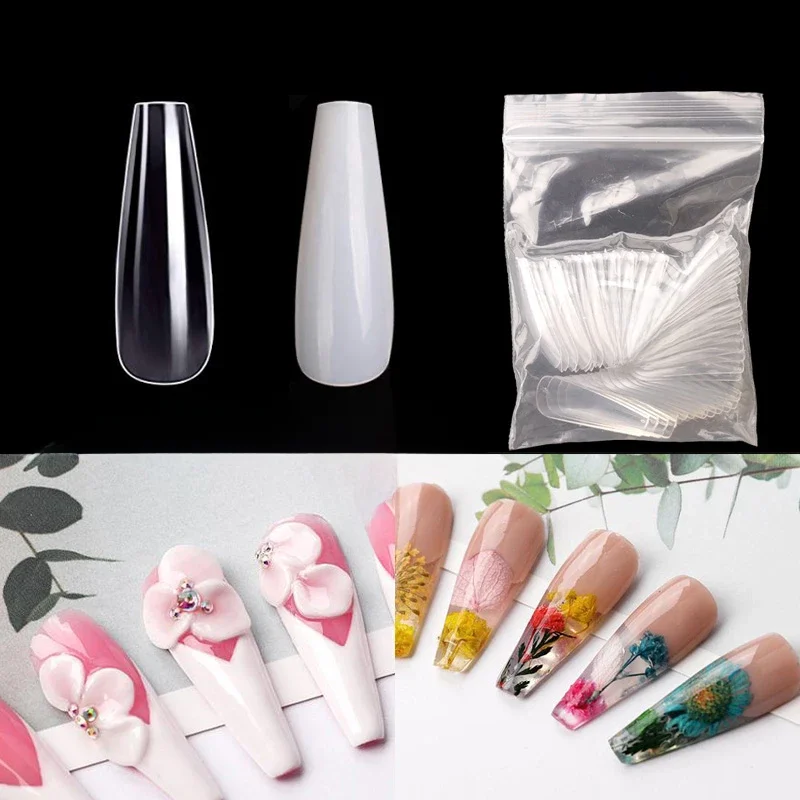 Faux ongles ballerine de même taille, disponible de 0 à 9, pour s'entraîner au dessin, DIY, 100 pièces