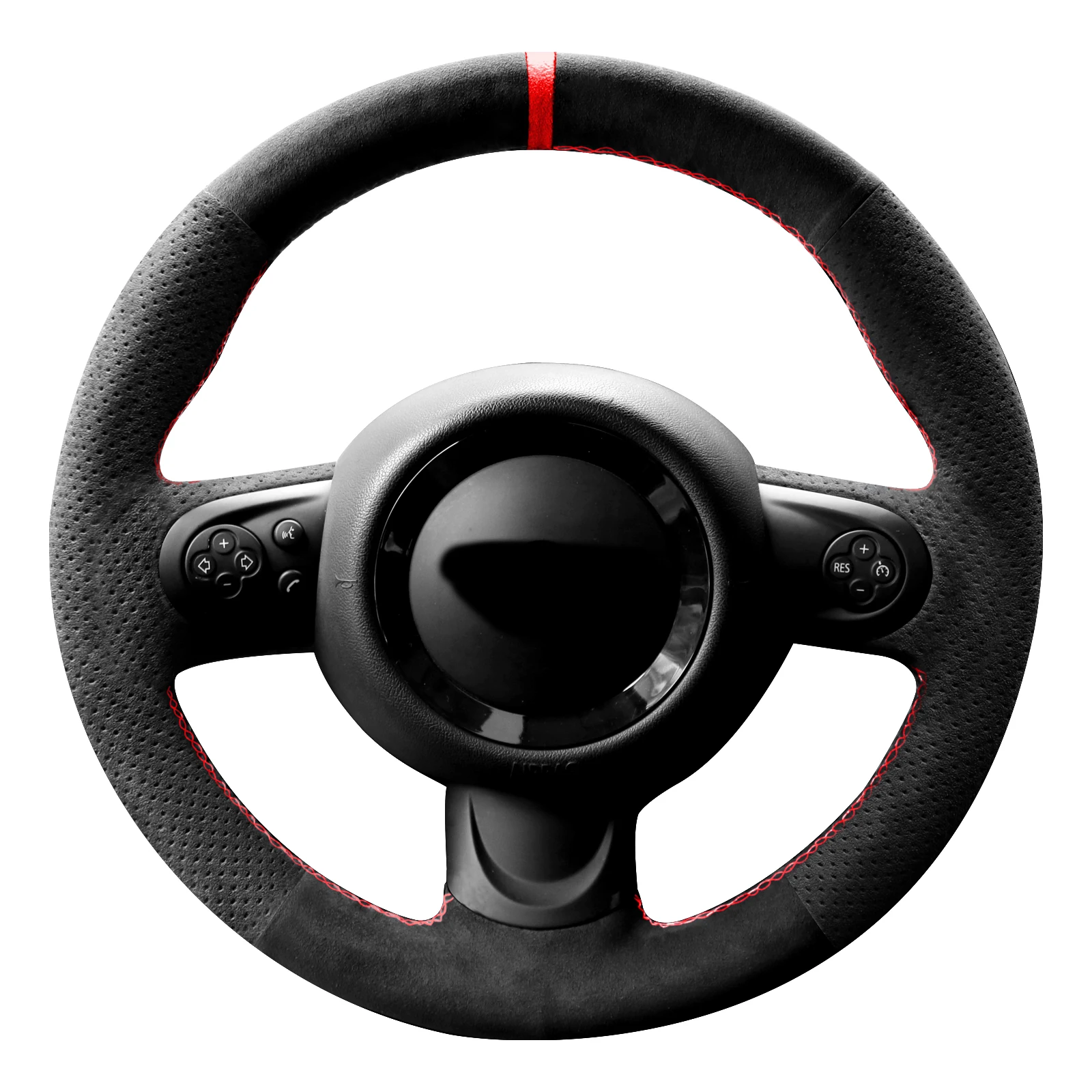 

Alfanxi Hand Stitch Alcantara Steering Wheel Cover Compatible with Mini Cooper/Cooper S One