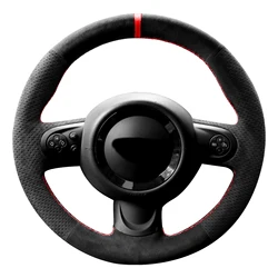 Alfanxi Hand Stitch Alcantara Steering Wheel Cover Compatible with Mini Cooper/Cooper S One