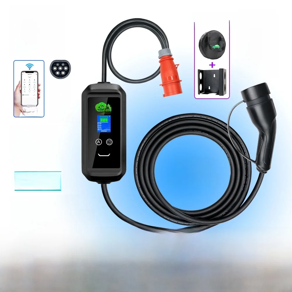 Kolanky 6/8/10/13/16A 11KW Oplader voor elektrische voertuigen Timer Type 2 Smart TuyaAPP Wifi-bedieningsset Laadtijd PHEV Hybride auto 10M - afbeelding 2
